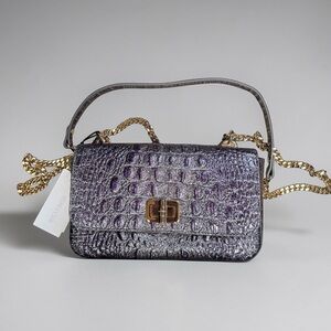 Brahmin Rosa crossbody bag in Purple Glitter Melbourne leather NWT